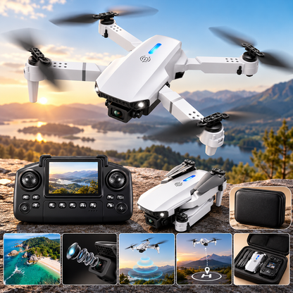 Drone pliable E88 / E99  avec double caméra et télécommande  LCD