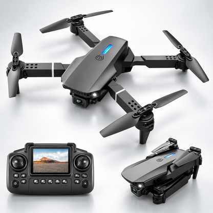 Drone pliable E88 / E99  avec double caméra et télécommande  LCD