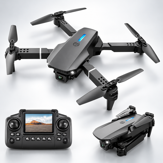 Drone pliable E88 / E99  avec double caméra et télécommande  LCD